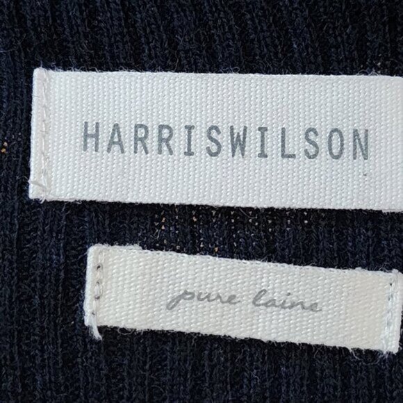 Harris Wilson Navy 100% Merino Wool Popover Gabriela Sweater Dress - Picture 6 of 8